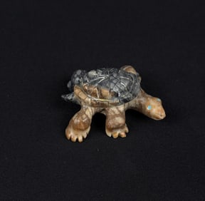 Zuni Carved Picasso Marble Turtle Fetish