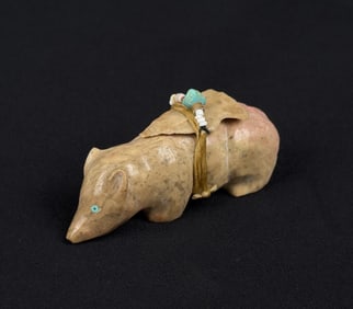 Zuni Carved Travertine Pig Fetish