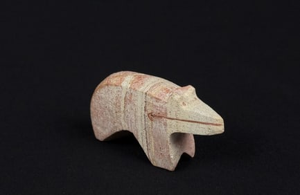 Zuni Carved Alabaster Heartline Bear Fetish