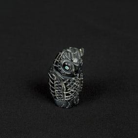 Zuni Carved Jet Owl Fetish