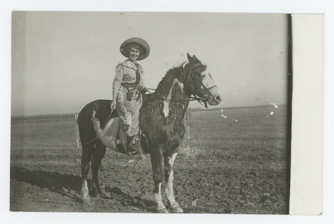 Horse Hit by Lightning Montana RPPC Postcard: Back says Eva on Margie June 1914, Margie struck by lightning July 1914.