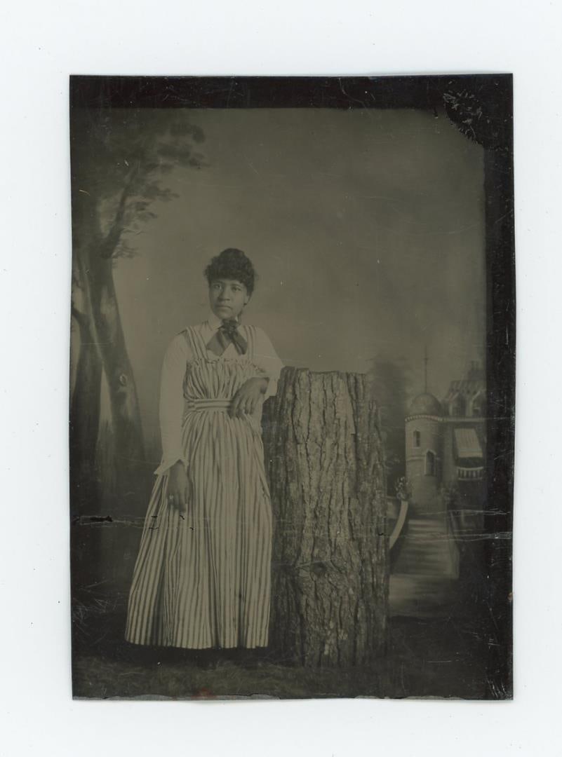 African American Black Woman Tintype Photo: 2 1/2" by 3 1/2"