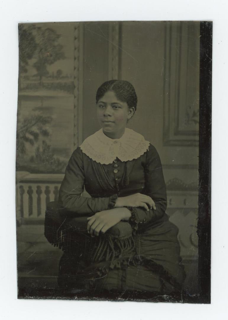 African American Black Woman Tintype Photo: 2 1/2" by 3 1/2"