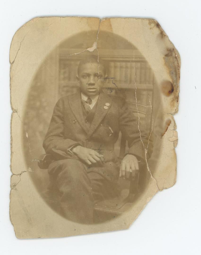Black African American Child RPPC Postcard: Very well dressed, may have come from an affluent family.