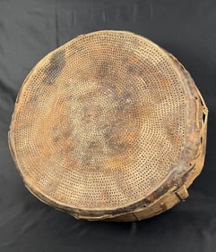 South American Tribal Goatskin Sieve Sifter