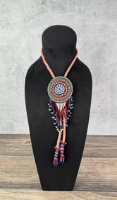 Apache Native American Indian Beaded Bolo Tie