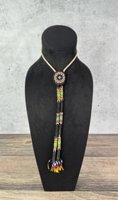 Blackfoot Native American Indian Beaded Bolo Tie