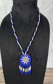 Montana Indian Beaded Rosette Necklace