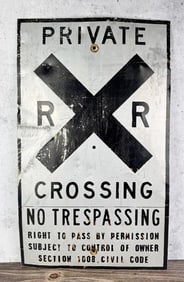 Private Railroad Crossing Sign