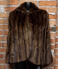 Sheared Muskrat Fur Jacket Coat