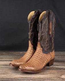 Resistol Black Gold Lucchese Caiman Cowboy Boots
