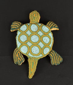 Native American Indian Beaded Turtle Fetish