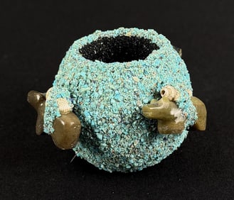 Zuni Indian Turquoise Fetish Pot
