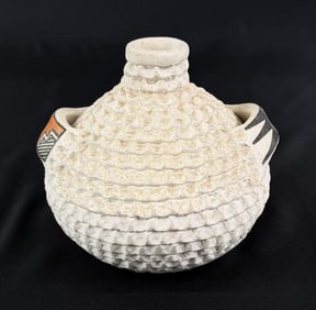 Stella Shutiva Acoma Pueblo Pottery Canteen