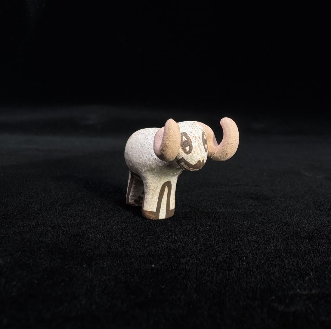 Rowena Him Zuni Pueblo Pottery Ram: 1 1/8" by 1" by 3/4".