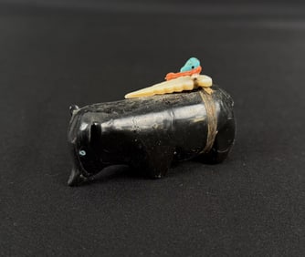Herbert Davis Zuni Indian Jet Javelina Fetish