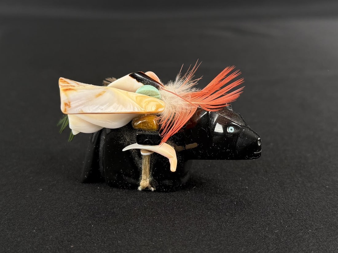 Andy Abeita Zuni Carved Jet Bear Fetish (1 of 4)