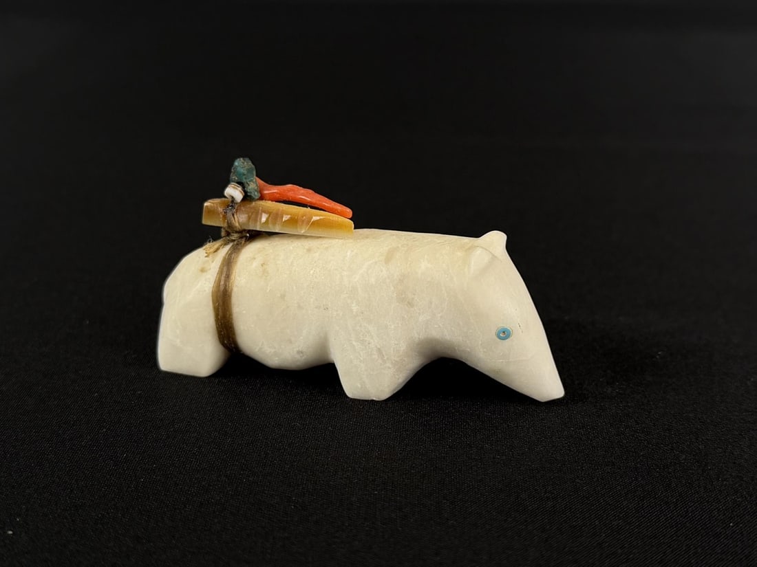 Herbert Davis Zuni Carved Marble Javelina Fetish: 2 3/4" long.
