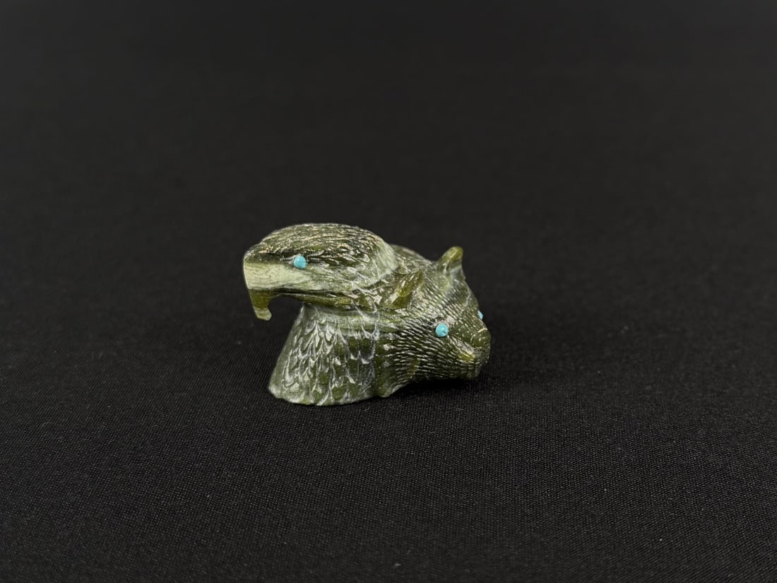 Wilfred Cheama Zuni Eagle Beaver Drum Fetish: NIce three direction fetish. 1 1/2" long.