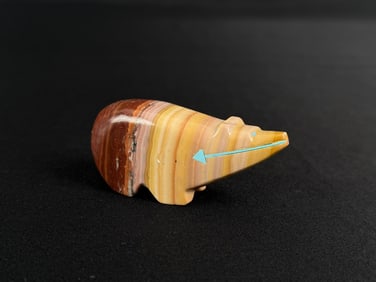 Zuni Carved Dolomite Heartline Bear Fetish