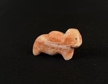 Zuni Carved Orange Alabaster Buffalo Fetish