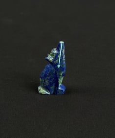 Zuni Carved Azurite Howling Wolf Fetish