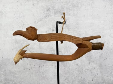 Brown Tlingit Northwest Coast Carved Halibut Hook