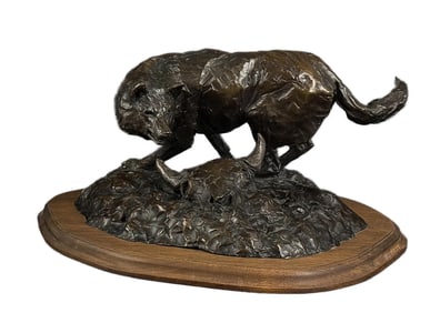 Ken Bjorge Charles Russell Wolf Bronze