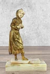 Affortunato Gory Bronze & Ivory Figure Of Woman