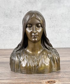 Henri Fugere Beatrice Portinari Bronze Bust