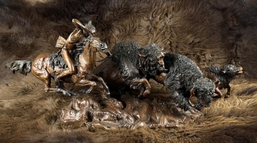 Lorenzo E Ghiglieri Need For Buffalo Bronze