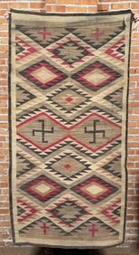 Navajo Indian Ganado Swastika Whirling Log Rug
