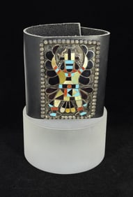 Zuni Knifewing Sterling Inlaid Ketoh Bow Guard