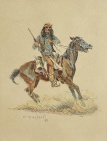 Olaf Wieghorst Apache Horseman Painting