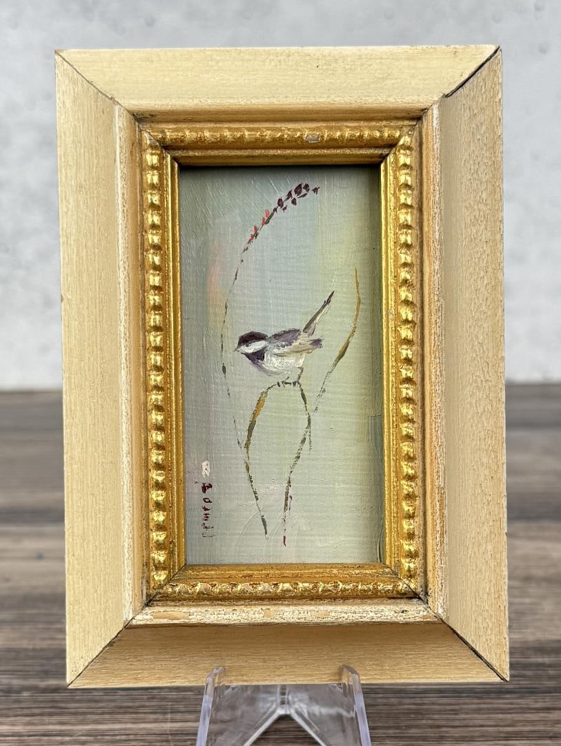 Ace Powell Black Capped Chickadee Mini Painting (1 of 5)