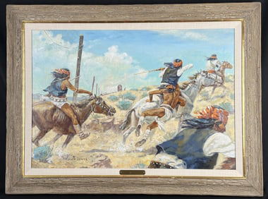 Joe Beeler Attack on the Telegraph Line Painting