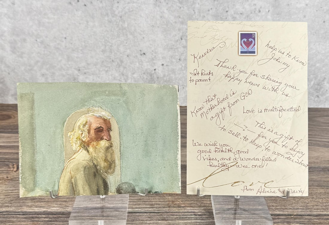 Henry S Talbot Massachusetts Painting: Self Portrait. 6 5/8" by 9 1/4". Watercolor on Paper. Provenance: The Family of Henry S. Talbot. Henry S. Talbot (1836 - 1924) was active/lived in Massachusetts. Henry Talbot is known for Coastal view