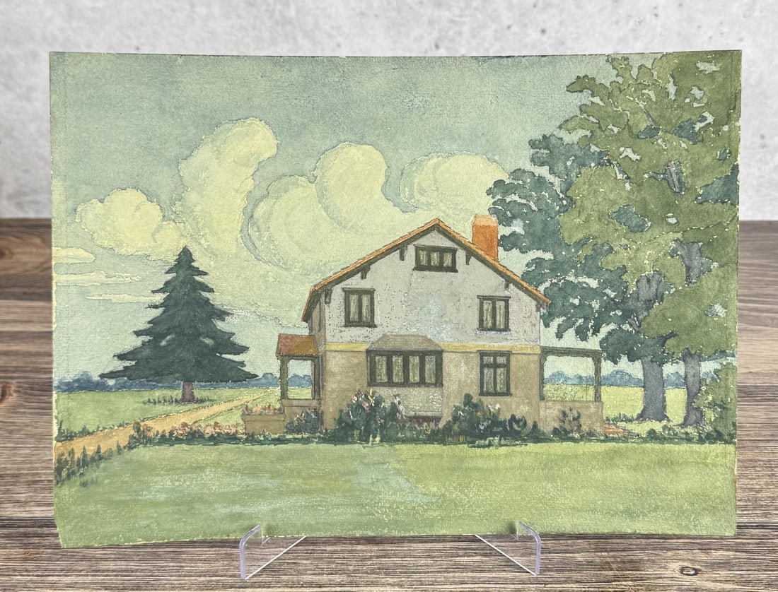 Henry Talbot New Hampshire Watercolor Painting: Title is View of Uplands, East Lansdowne New Hampshire. 10" by 14" Provenance: The Family of Henry S. Talbot. Henry S. Talbot (1836 - 1924) was active/lived in Massachusetts. Henry Talbot is known for