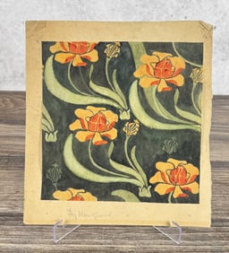 Antique Folk Art Flower Painting