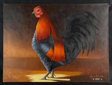 Gary Cook Sunrise Rooster Painting