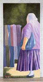 Gary Cook Denim Bag Painting