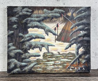 Gary Cook Winter Camp Painting