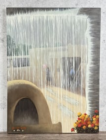 Gary Cook Taos Rain New Mexico Painting
