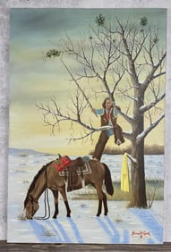 Gary Cook Christmas Kisses Painting