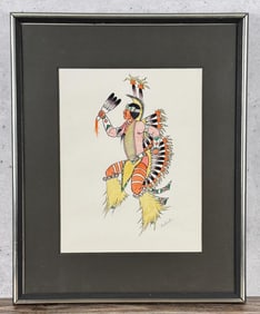 Fred Nightwalker Native American Indian Painting