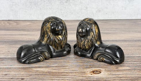 Georgian Recumbent Lion Bookends Doorstops