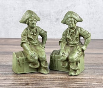 Hubley Cast Iron Pirate Treasure Chest Bookends