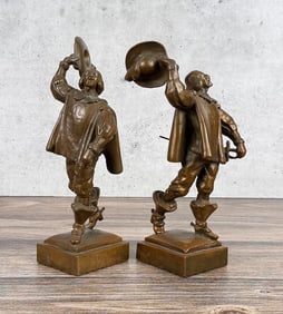 Pompeian Bronze Paul Herzel D'Artagnan Bookends