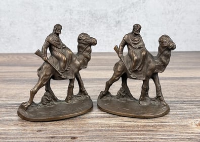 Hubley Cast Iron Bedouin Arabian Warrior Bookends