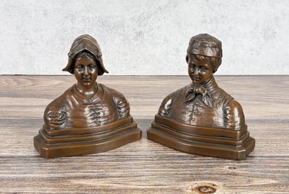 Armor Bronze Dutch Man & Woman Bookends